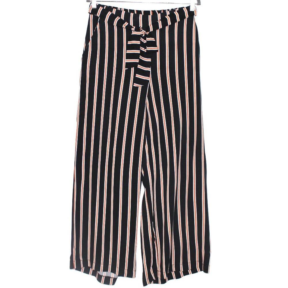 Palazzo Wide Leg Pant Black Orange White Size Med